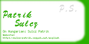 patrik sulcz business card